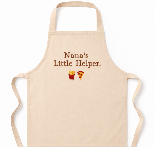 Personalised Children's Cotton Apron | Embroidered Junior Apron | Kids Baking & Cooking Gift | One Size - Boog and Bear