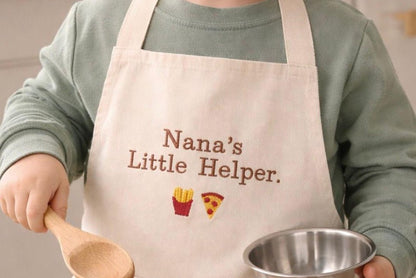 Personalised Children's Cotton Apron | Embroidered Junior Apron | Kids Baking & Cooking Gift | One Size - Boog and Bear