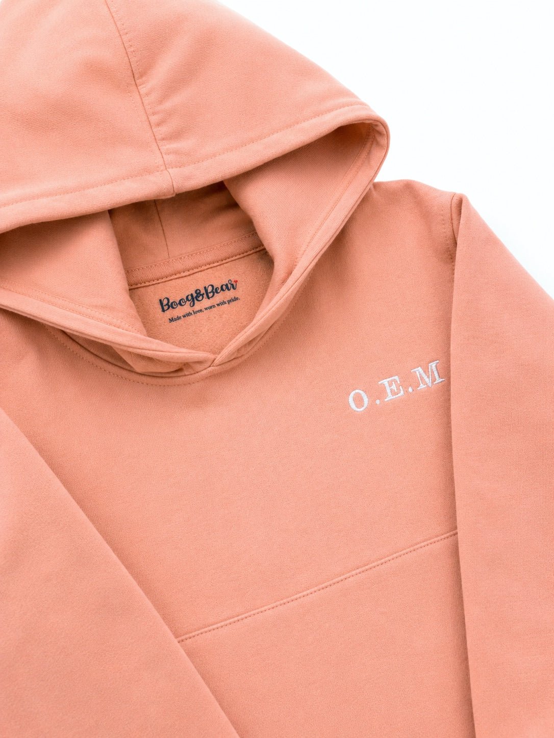 Personalised Children's Hoodie | Embroidered Front & Back | Kids Hooded Sweatshirt | Pale Pink, Navy or Khaki | Ages 1–13 - Boog and Bear