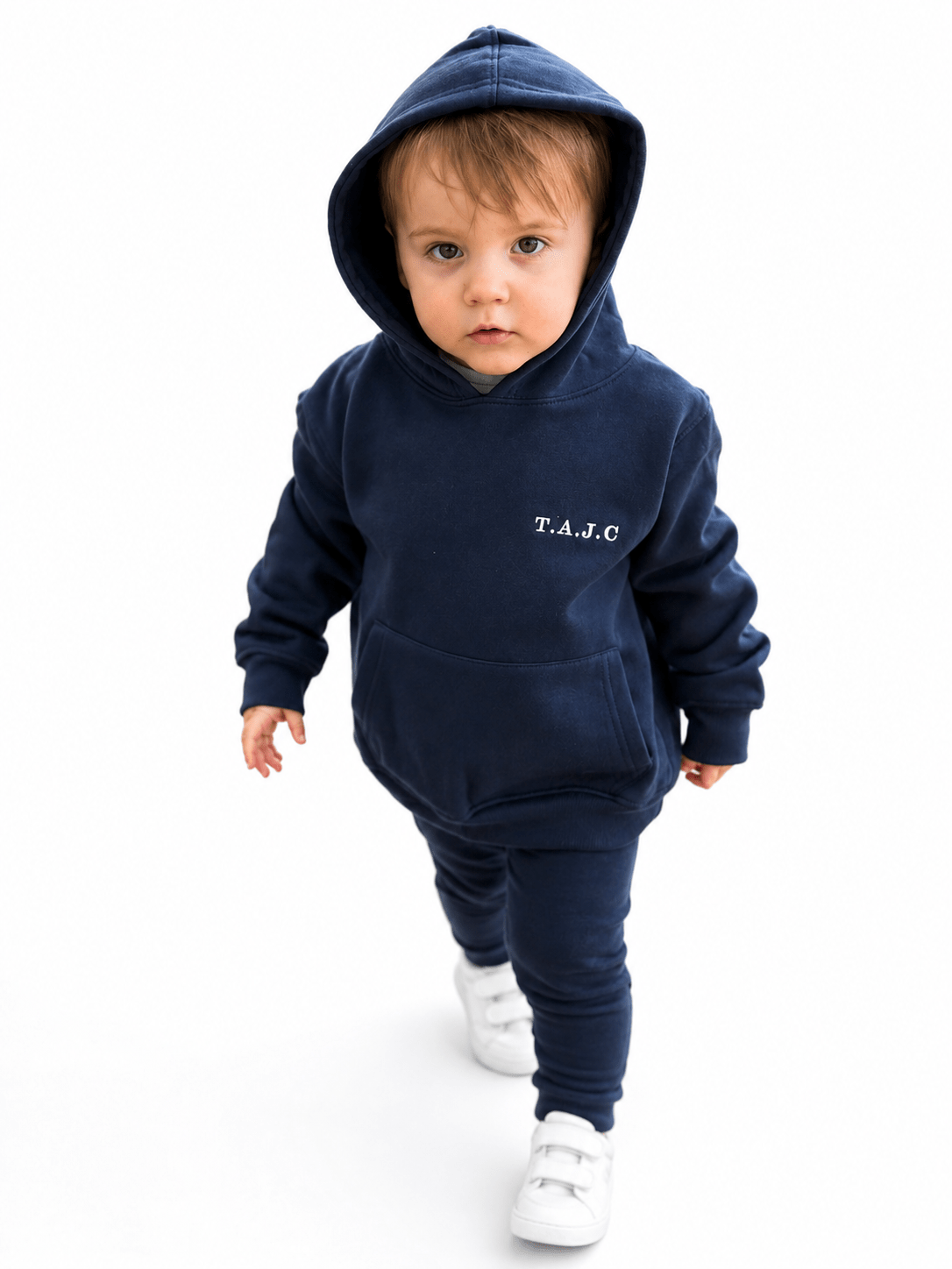 Personalised Children's Hoodie | Embroidered Front & Back | Kids Hooded Sweatshirt | Pale Pink, Navy or Khaki | Ages 1–13 - Boog and Bear