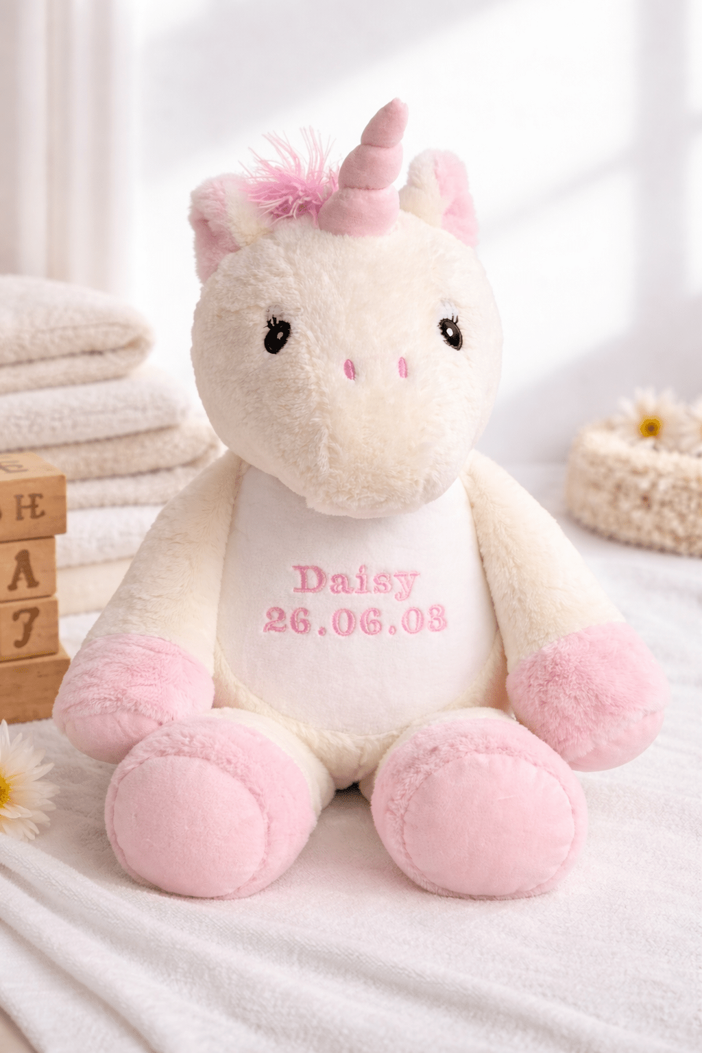 Personalised Tummi Bear® | Embroidered Soft Toy | Unicorn, Dinosaur, Giraffe or Lamb | Birthday & Keepsake Gift - Boog and Bear