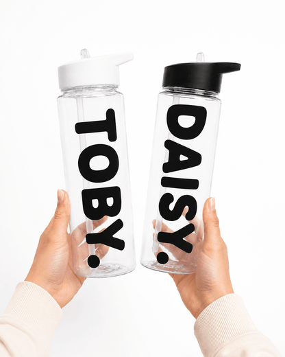 Personalised Water Bottle (Vinyl Sticker Print) - Boog and Bear