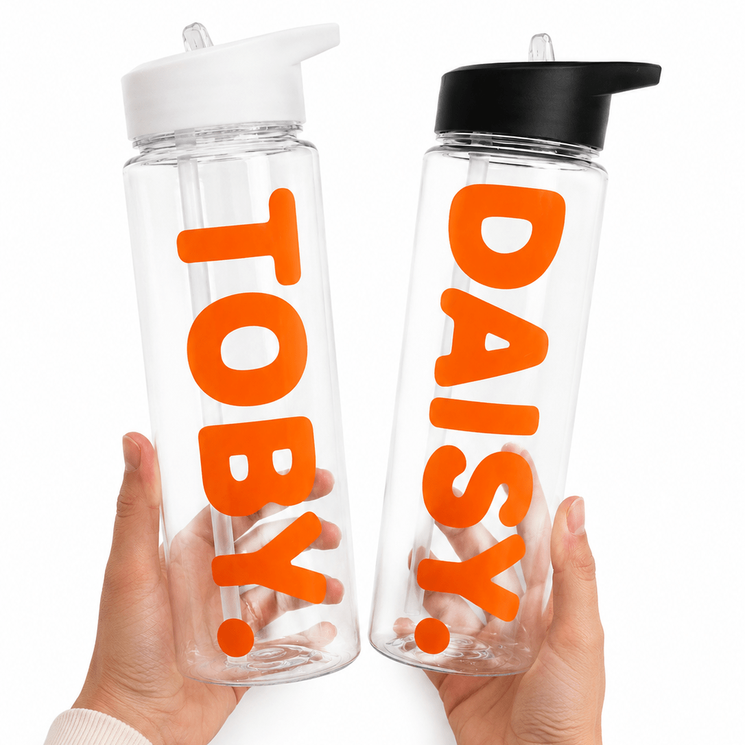 Personalised Water Bottle (Vinyl Sticker Print) - Boog and Bear