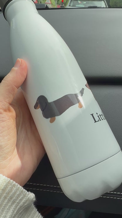 Little Legs Club 25oz Stainless Steel Flask | Hot & Cold Drinks | Dachshund Design | Dog Lover Gift | Gift Boxed