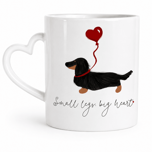 Small Legs, Big Heart Personalised Heart Handle Mug | Custom Letter Mug | Dog Lover Gift | Keepsake Drinkware - Boog and Bear